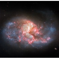 在滤光片加持下哈勃望远镜拍摄的棒旋星系NGC1385图像